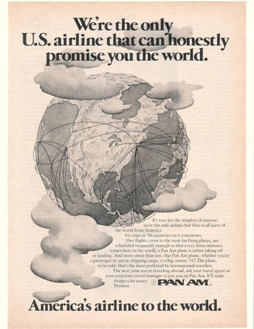 1978 A Pan Am ad promoting Round the World service.